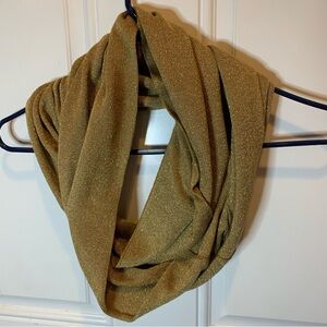 Echo Sparkly Shimmering Gold Wrap Infinity Scarf Lurex Blend Size O/S